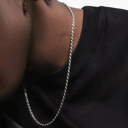 S925 Rope Chain White Gold - 1.7mm/2mm/3.3mm