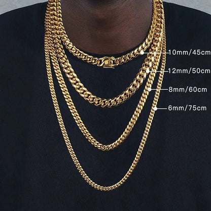 Cuban Chain Vegan Chain Necklace in 18K Gold