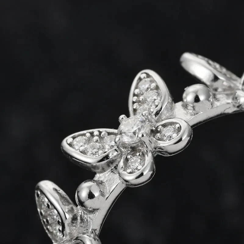S925 VVS Moissanite Butterfly Open Ring