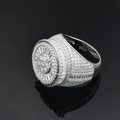 S925 VVS Moissanite Round Ice Ring