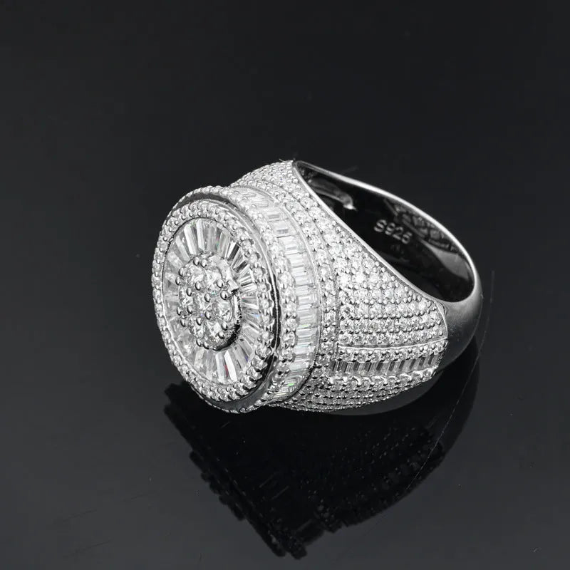 S925 VVS Moissanite Round Ice Ring