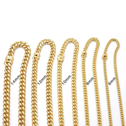Cuban Chain Vegan Chain Necklace in 18K Gold