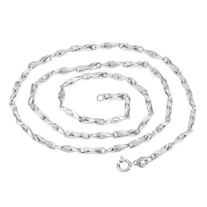 S925 Sterling Silver Necklace in White Gold
