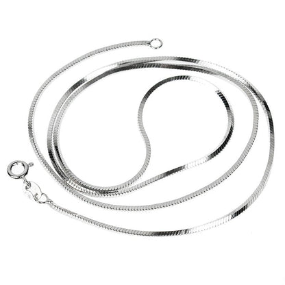 Sterling Silver Snake Bone Chain in White Gold - 1.5mm