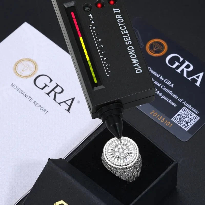 S925 VVS Moissanite Round Ice Ring
