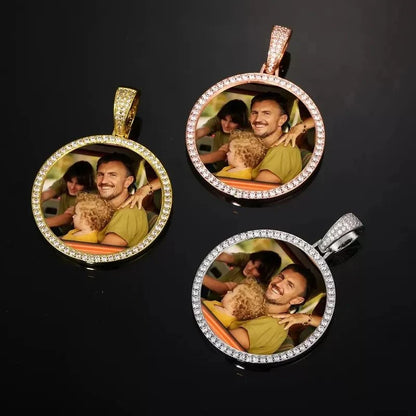 Photo Custom Round Pendant in Rose Gold - 45mm