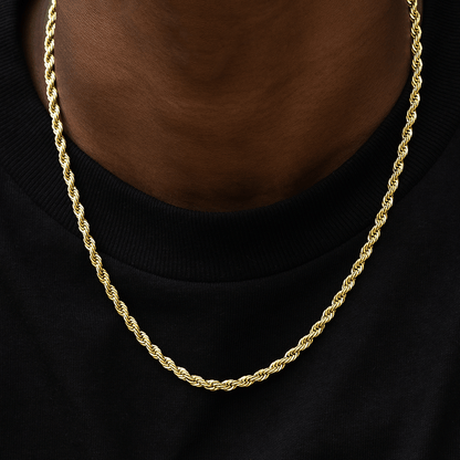 Rope Chain in Yellow Gold- 4mm