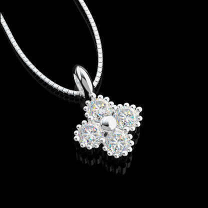 S925 Moissanite Four-Leaf Clover Pendant