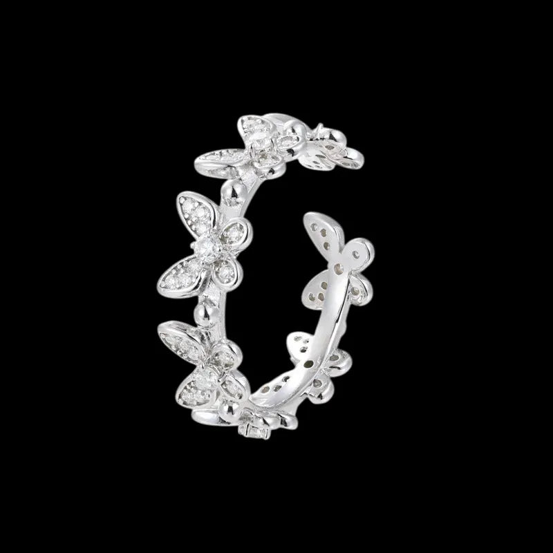 S925 VVS Moissanite Butterfly Open Ring