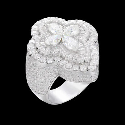 S925 VVS Moissanite Flower Shape Ring
