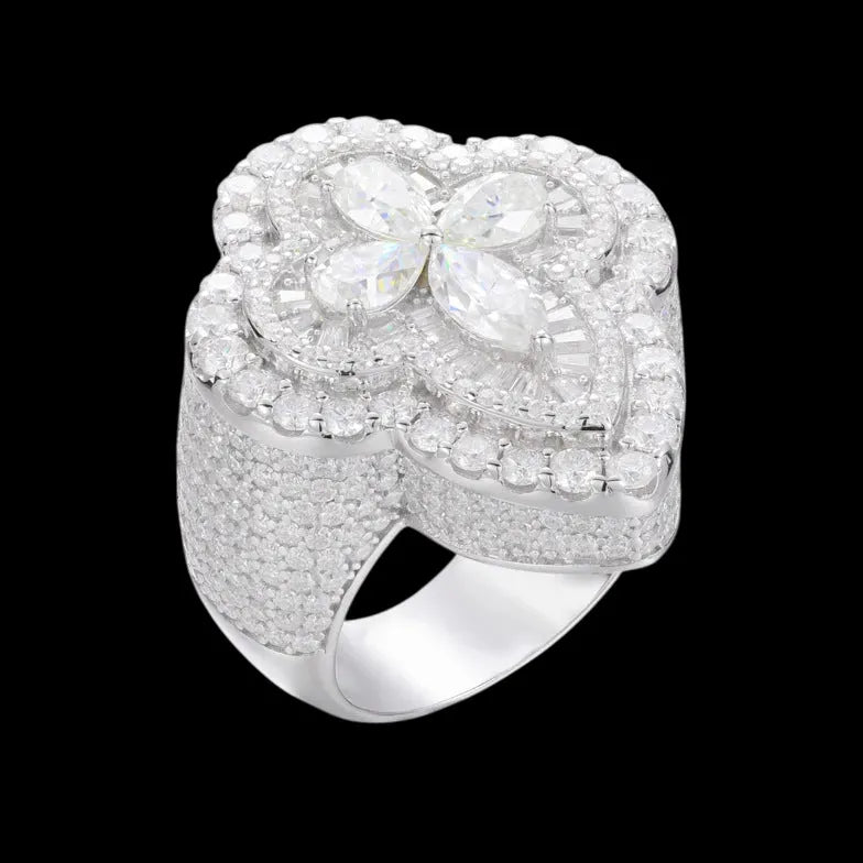 S925 VVS Moissanite Flower Shape Ring