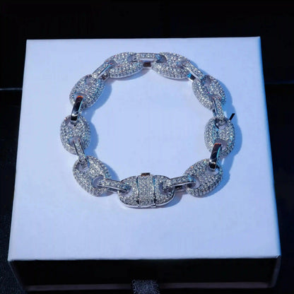 Solid Ice Coffee beans Link Bracelet -10mm