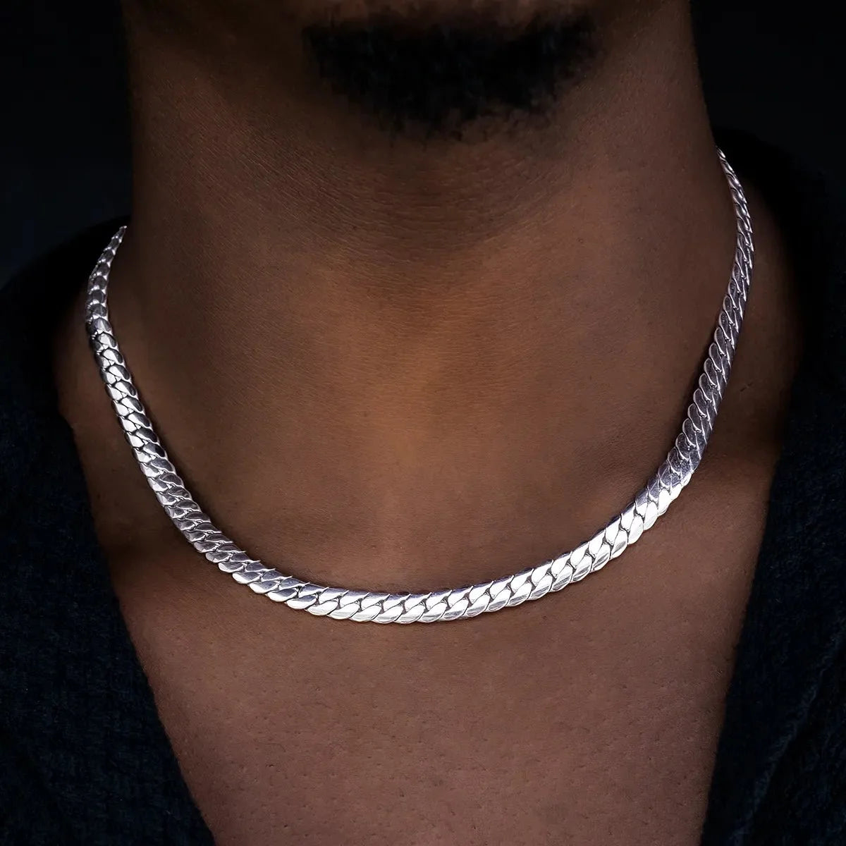AURXYA Signature Cuban Chain – White Gold 8MM