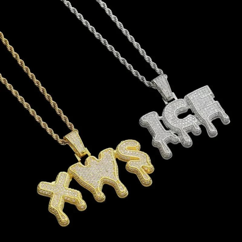 Teardrop-Shaped Custom Letter Pendant
