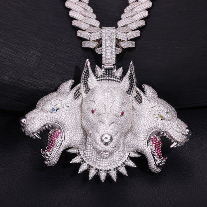 Cerberus Pendant in White Gold