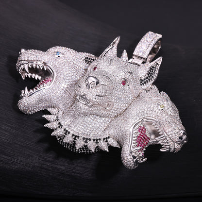 Cerberus Pendant in White Gold