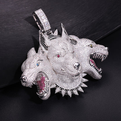 Cerberus Pendant in White Gold
