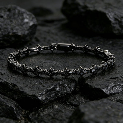 AURXYA Iced Floral Cross Tennis Bracelet