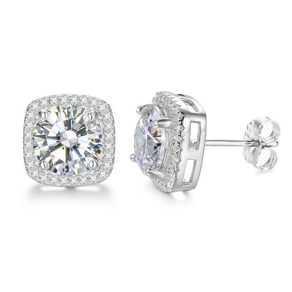 S925 Square Ice Sugar VVS Moissanite Earring