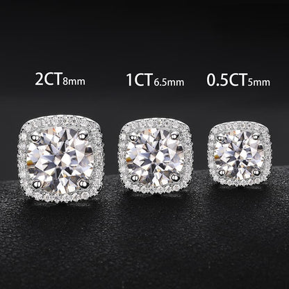 S925 Square Ice Sugar VVS Moissanite Earring