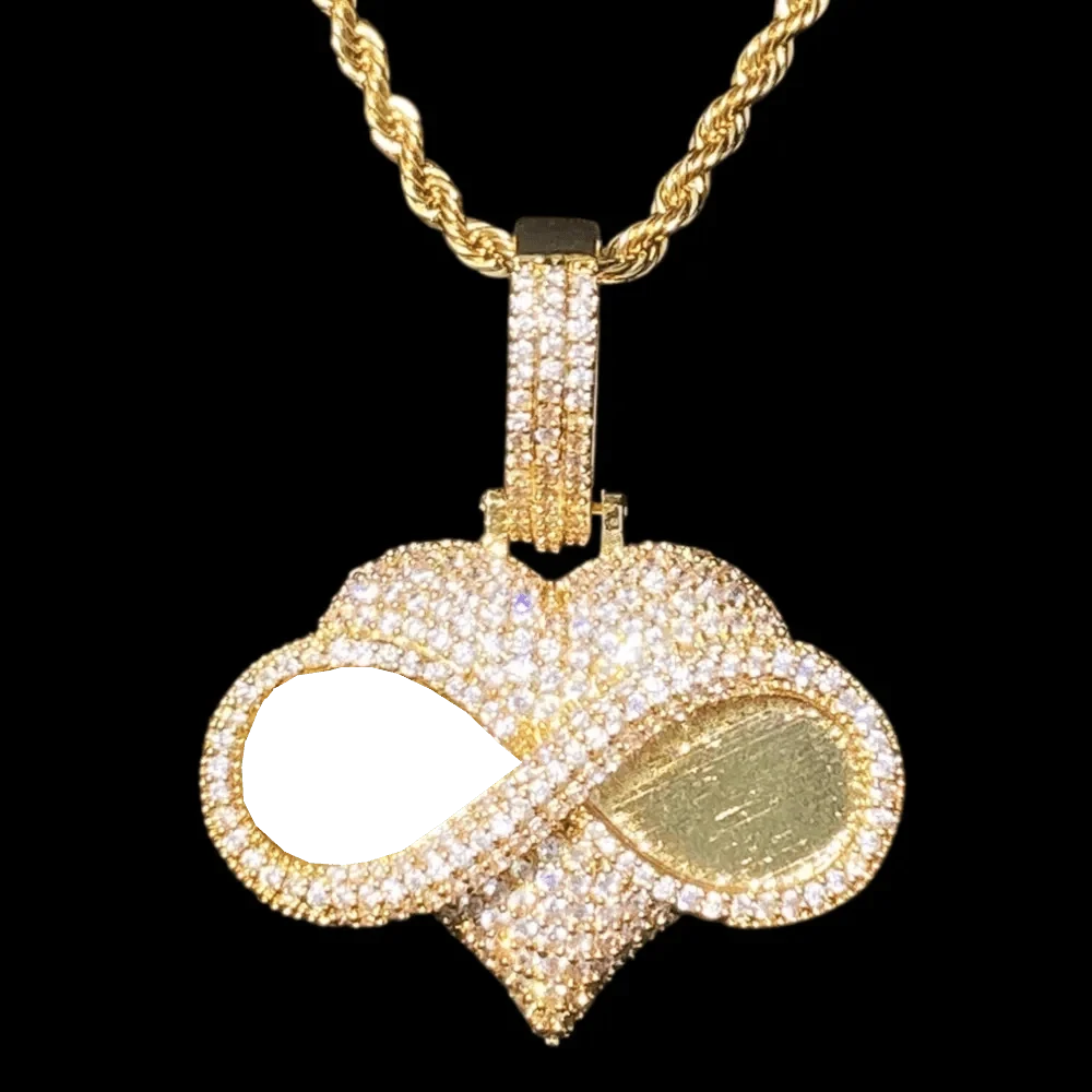 Beloved Eyes Solid Custom Photo Heart Pendant - 50mm