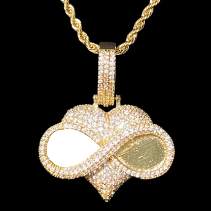 Beloved Eyes Solid Custom Photo Heart Pendant - 50mm
