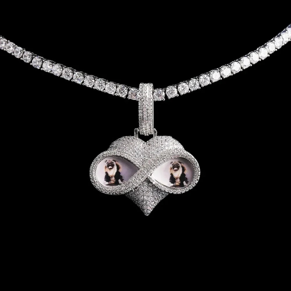 Beloved Eyes Solid Custom Photo Heart Pendant - 50mm