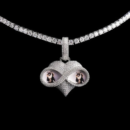 Beloved Eyes Solid Custom Photo Heart Pendant - 50mm