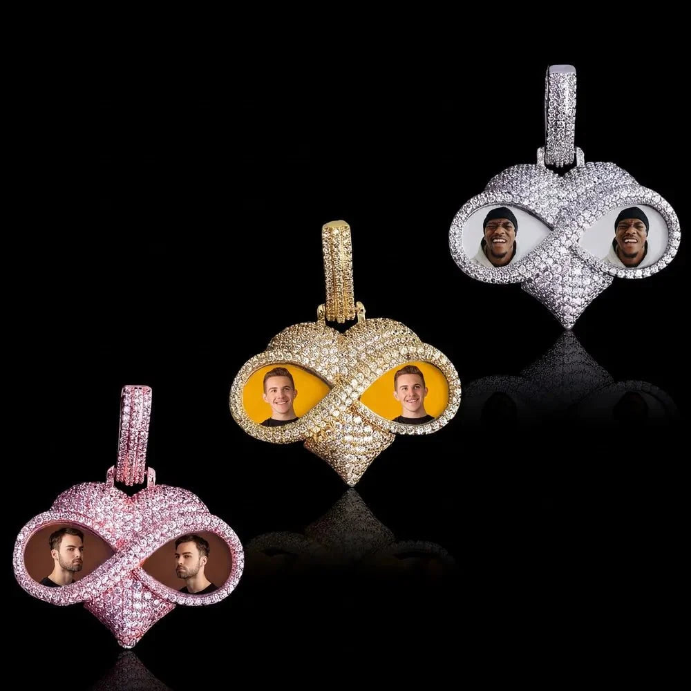 Beloved Eyes Solid Custom Photo Heart Pendant - 50mm
