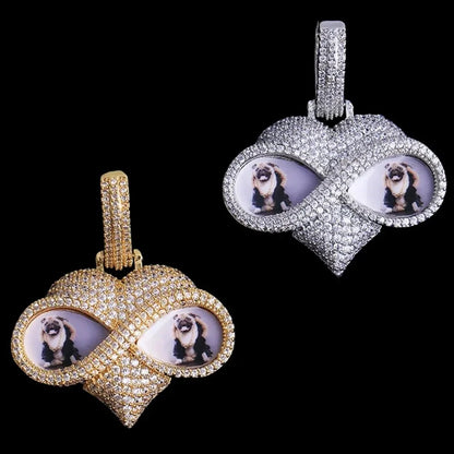 Beloved Eyes Solid Custom Photo Heart Pendant - 50mm