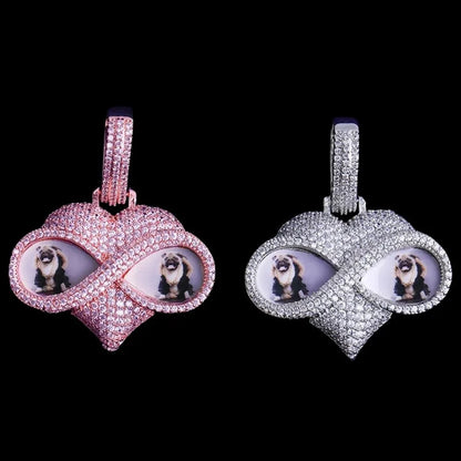 Beloved Eyes Solid Custom Photo Heart Pendant - 50mm