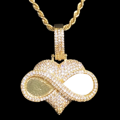 Beloved Eyes Solid Custom Photo Heart Pendant - 50mm