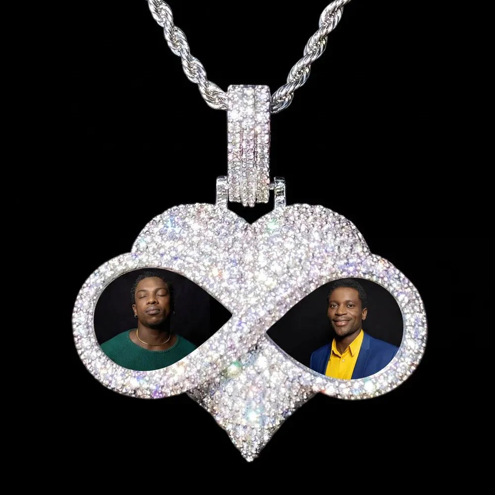 Beloved Eyes Solid Custom Photo Heart Pendant - 50mm