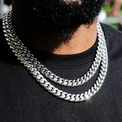 [Box Clasp]Classic Miami Cuban White Gold - 12mm