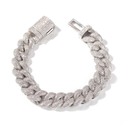 Bubble Diamond Cuban Ice Bracelet - 15mm