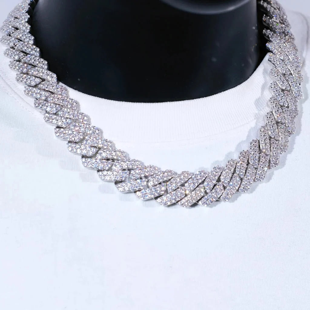 Bundle 19MM 2-Row Prong Cuban + 5MM Tennis in White Gold