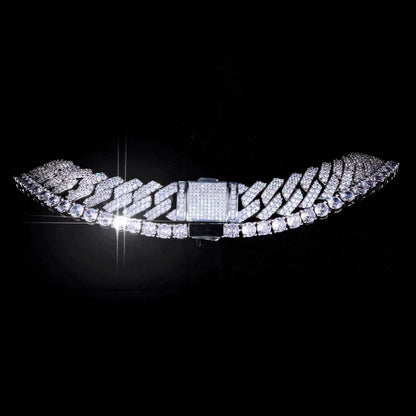 Bundle Prong Cuban - 14mm & Tennis in WhiteGold - 5mm