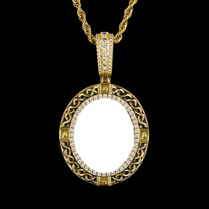 Classic Solid Round Custom Photo Pendant - 35mm