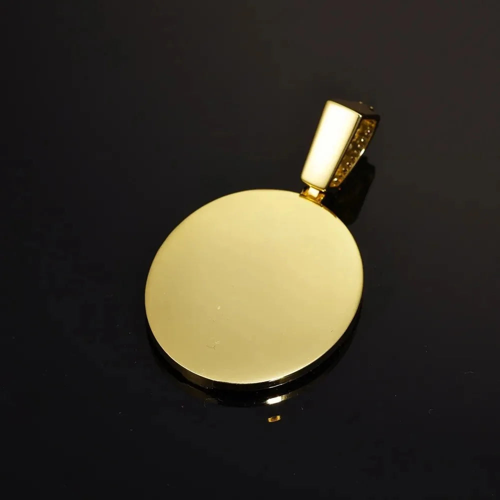 Classic Solid Round Custom Photo Pendant - 35mm