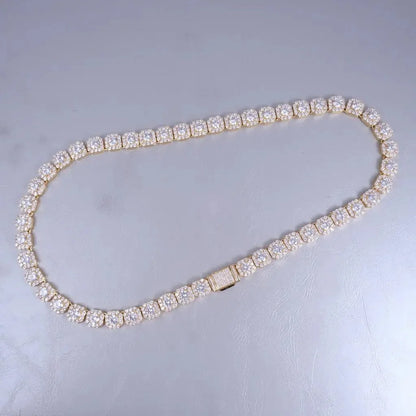 Clustered Tennis Chain in 18K Gold