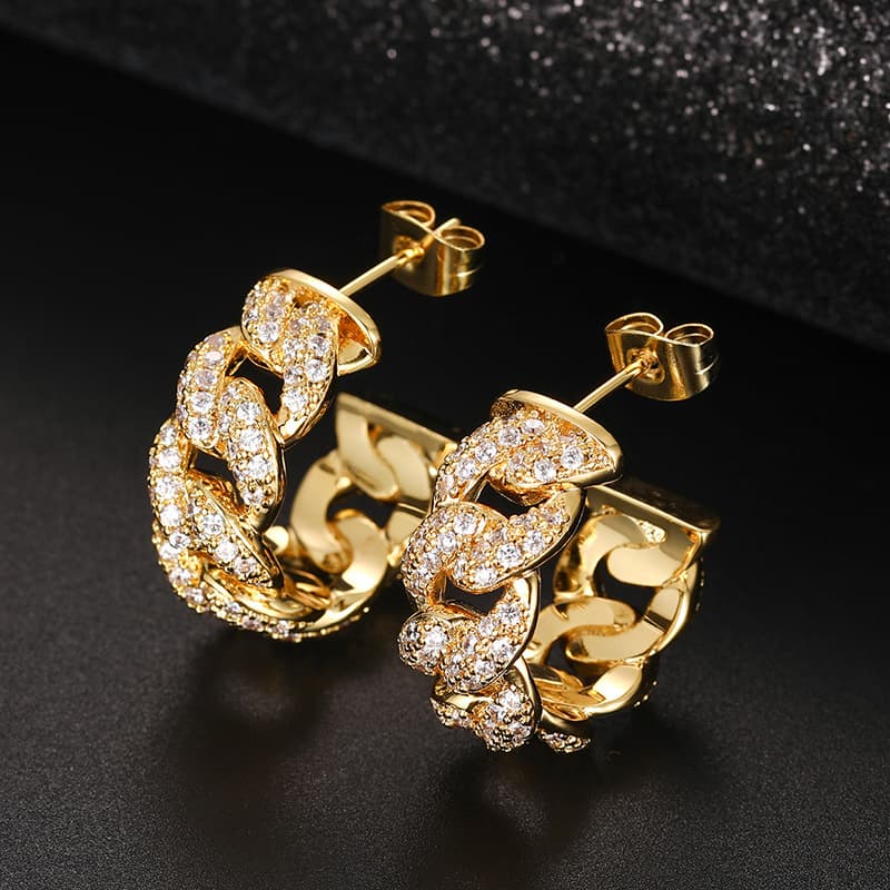 Cuban-Inspired Diamond Ear Studs | VVS High Carbon Stones