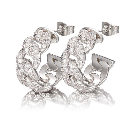 Cuban-Inspired Diamond Ear Studs | VVS High Carbon Stones