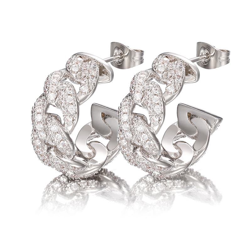 Cuban-Inspired Diamond Ear Studs | VVS High Carbon Stones