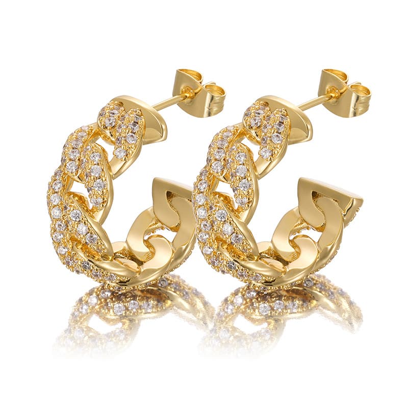 Cuban-Inspired Diamond Ear Studs | VVS High Carbon Stones