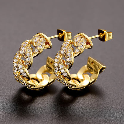 Cuban-Inspired Diamond Ear Studs | VVS High Carbon Stones