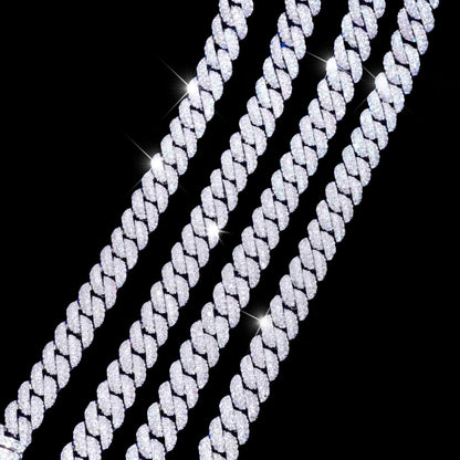 Cuban Link Chain in White Gold/18K Gold - 10mm