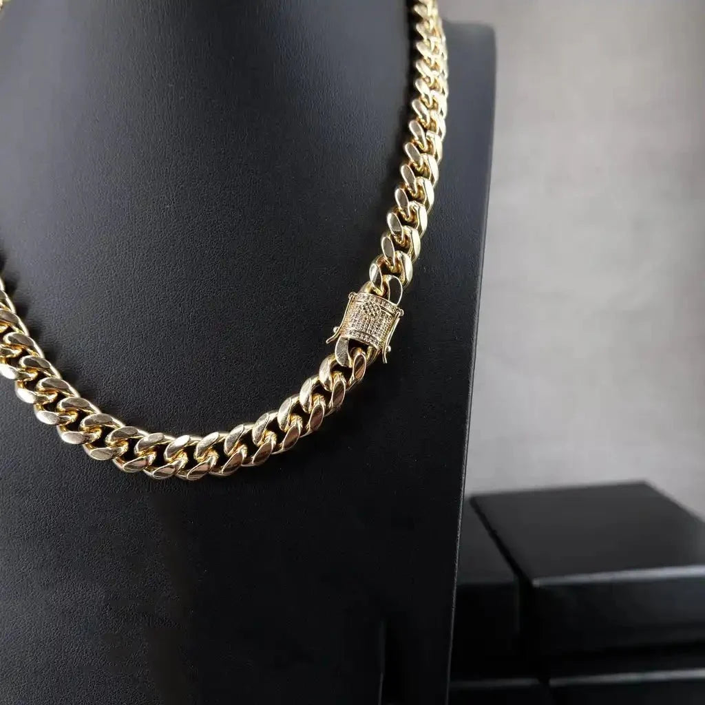 Cuban Link Chain In Yellow Goldplated -10Mm