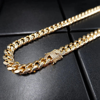 Cuban Link Chain In Yellow Goldplated -10Mm