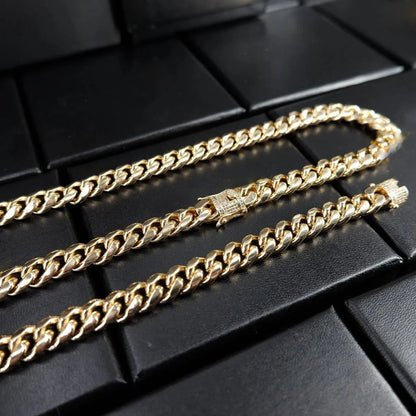 Cuban Link Chain In Yellow Goldplated -10Mm