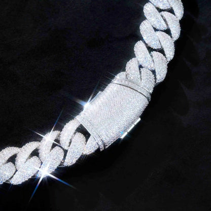 Curved Clasp Bubble Cuban Link Chain - 18mm